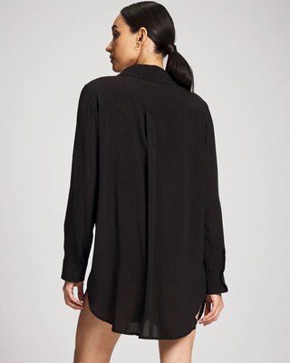 Solid Essentials Button Down Cover-Up Shirt click to view larger image.