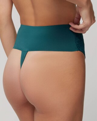 High-Waist Thong Panty With Lace