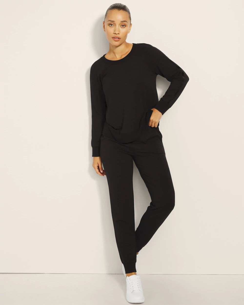 Ultra Soft Fleece Velour Trim Crewneck