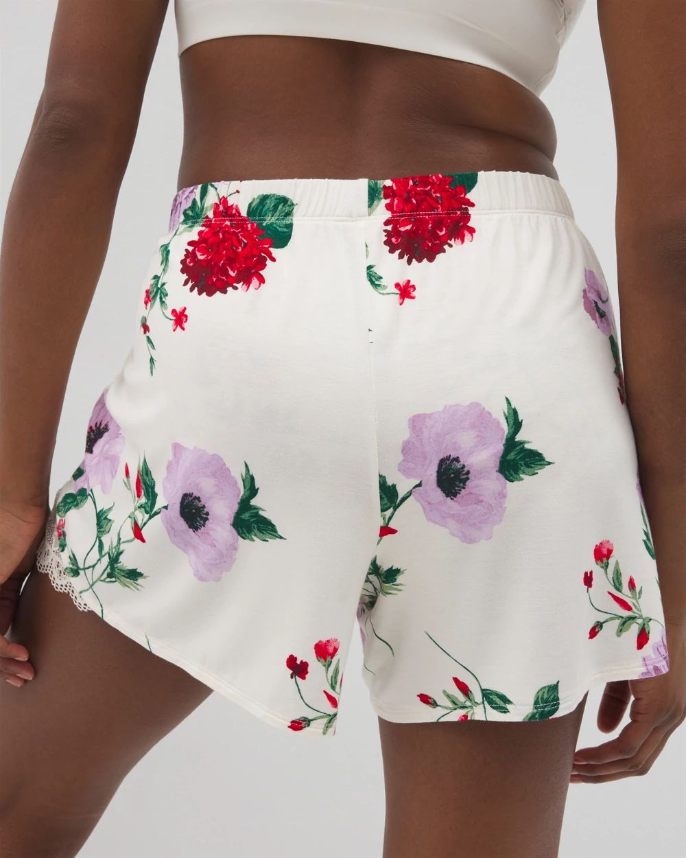 Cool Nights Lace-Trim Pajama Shorts