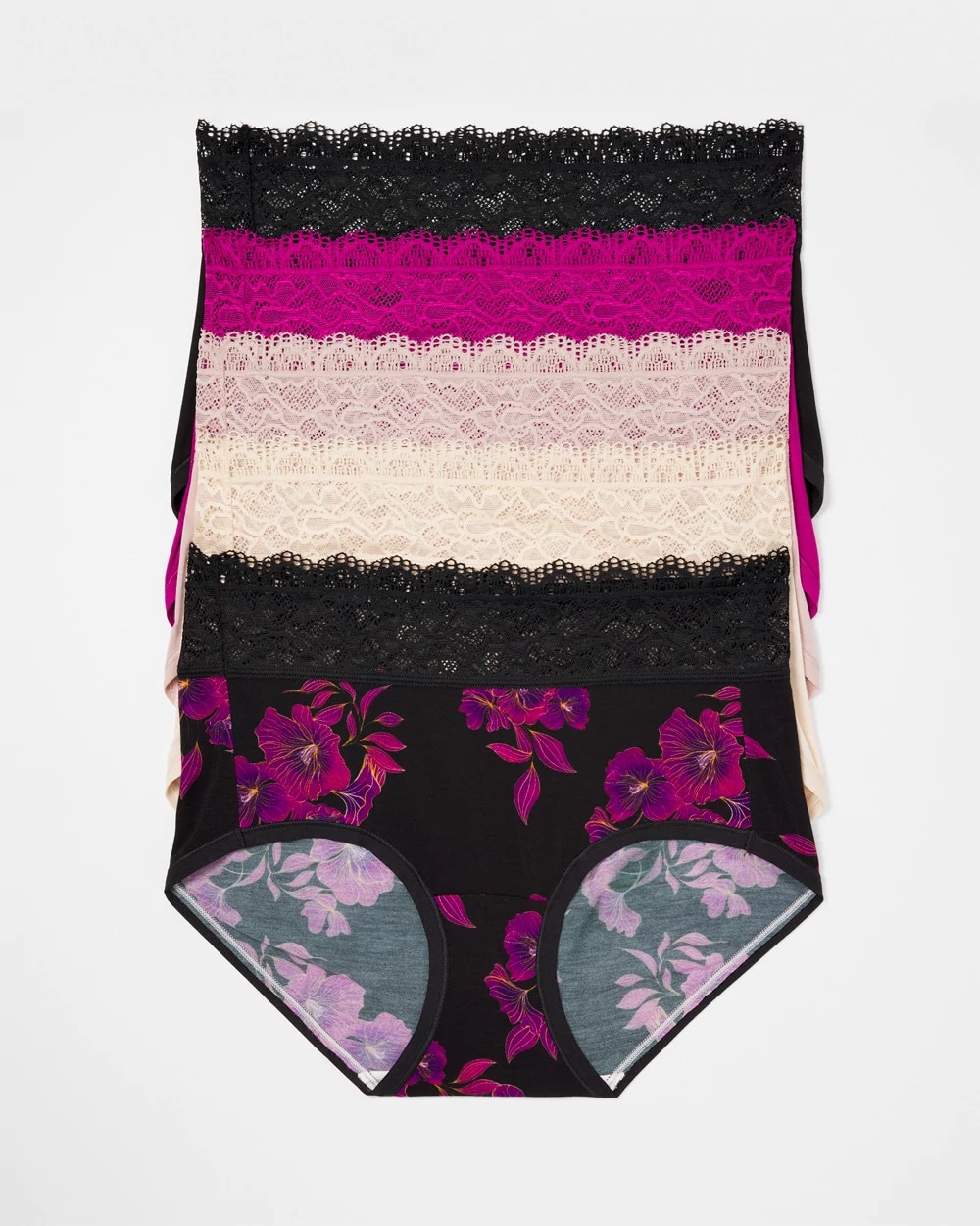 Brief Panty with Super Soft Enchanting Lace 5 Pack