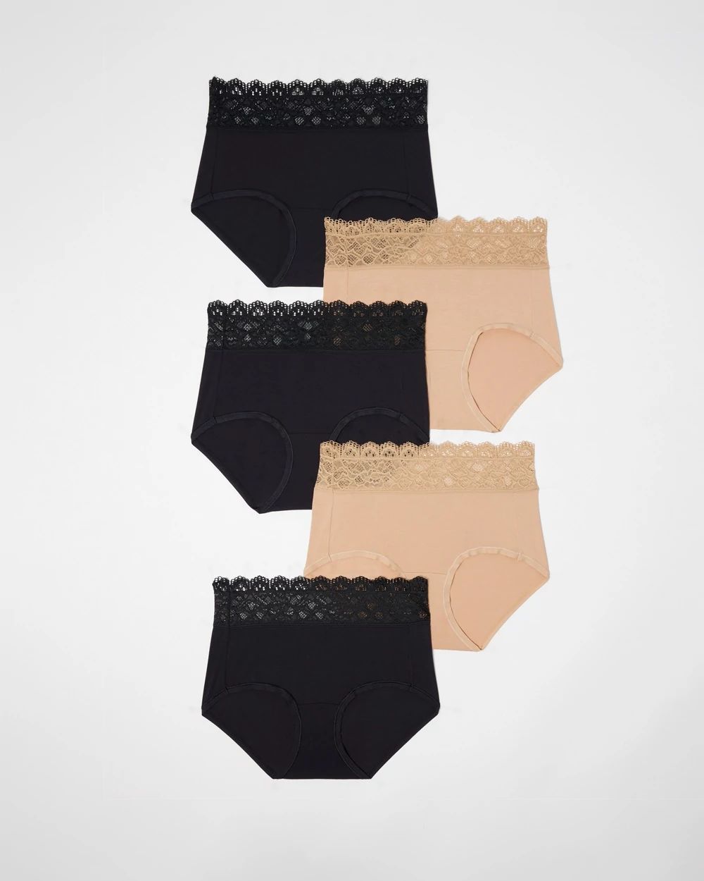 Embraceable Brief Panty with Super Soft Enchanting Lace 5 Pack