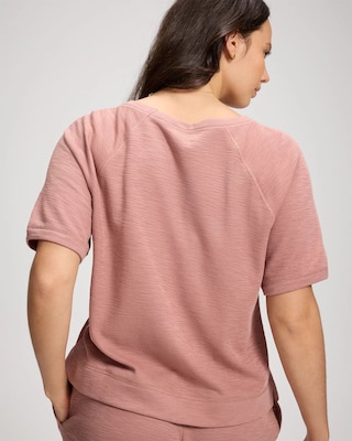 Slub French Terry Relaxed Dolman Sleeve Top click to view larger image.