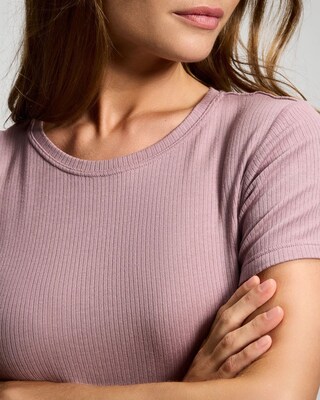 Lightweight Rib Knit Slim Fit Pajama Baby Tee click to view larger image.