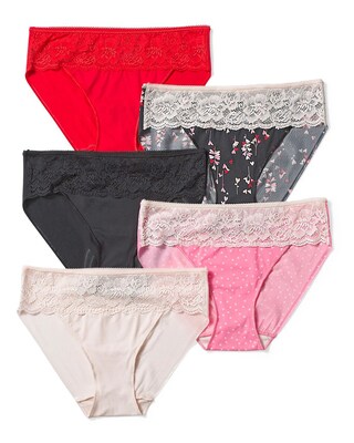 Edge Hipster Panty with Lace 5 Pack