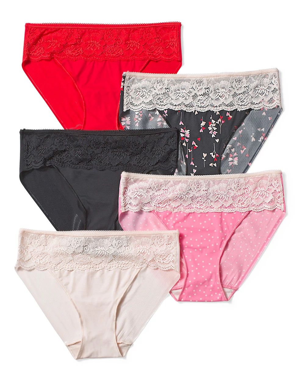 Edge Hipster Panty with Lace 5 Pack