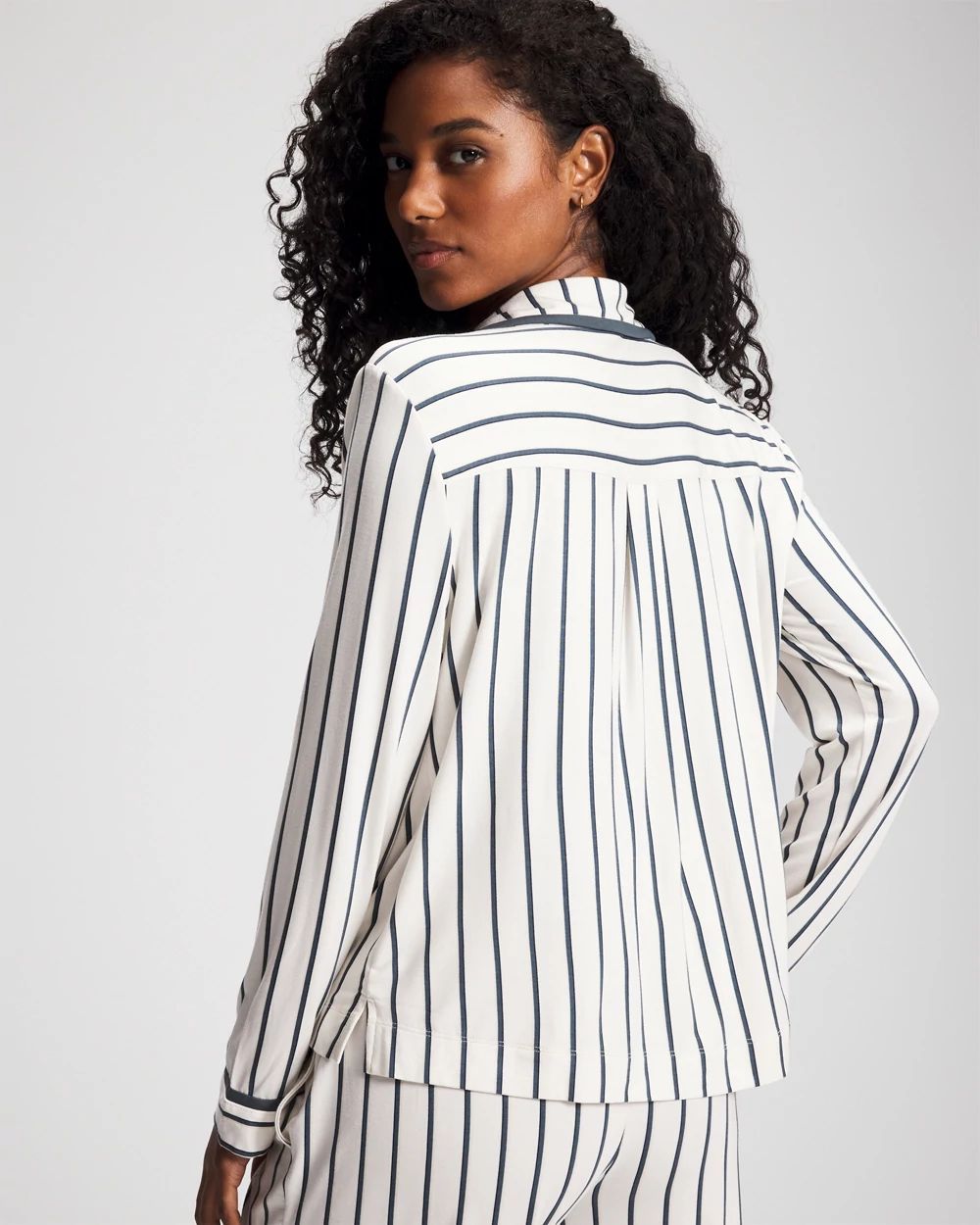 Cool Nights Long-Sleeve Notch Collar Pajama Top