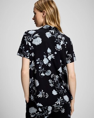Short Sleeve Notch Collar Pajama Top click to view larger image.