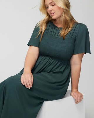Flutter Sleeve Midi Bra Dress