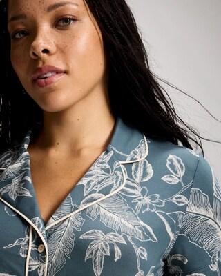 Short Sleeve Notch Collar Pajama Top click to view larger image.