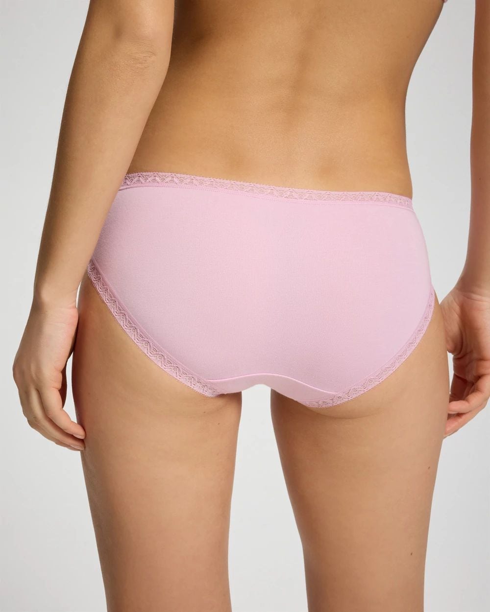 Cotton Hipster Panty with Lace Trim click to view larger image.
