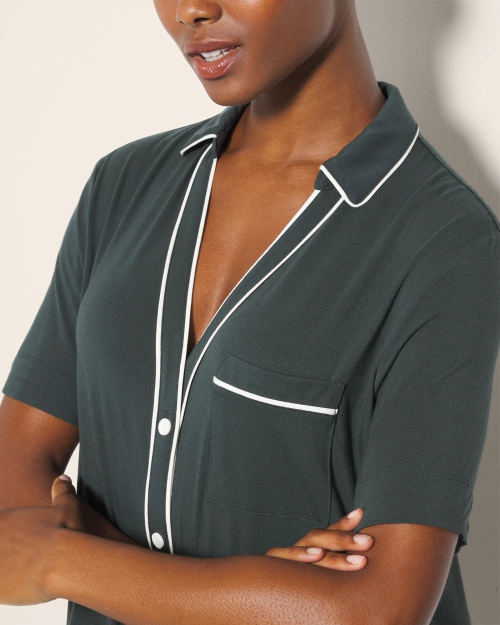 Cool Nights Button-Front Sleepshirt