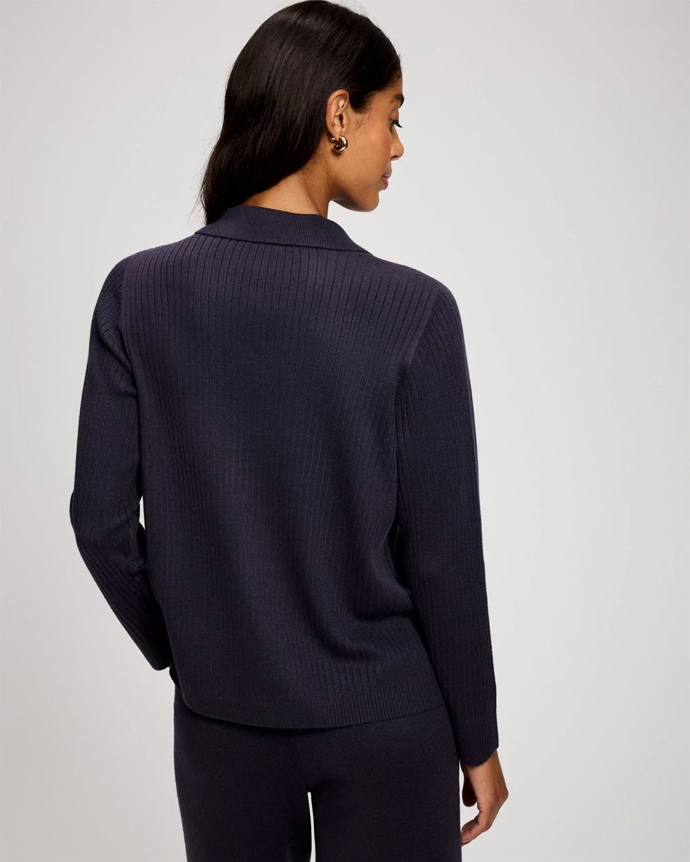 Premier Knit Rib Button-Up Top click to view larger image.