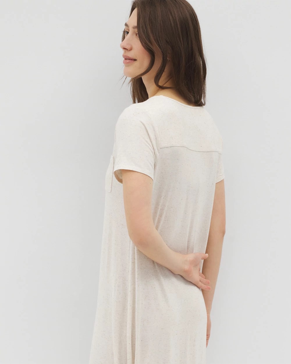 Slub Short Sleeve Long Sleepshirt