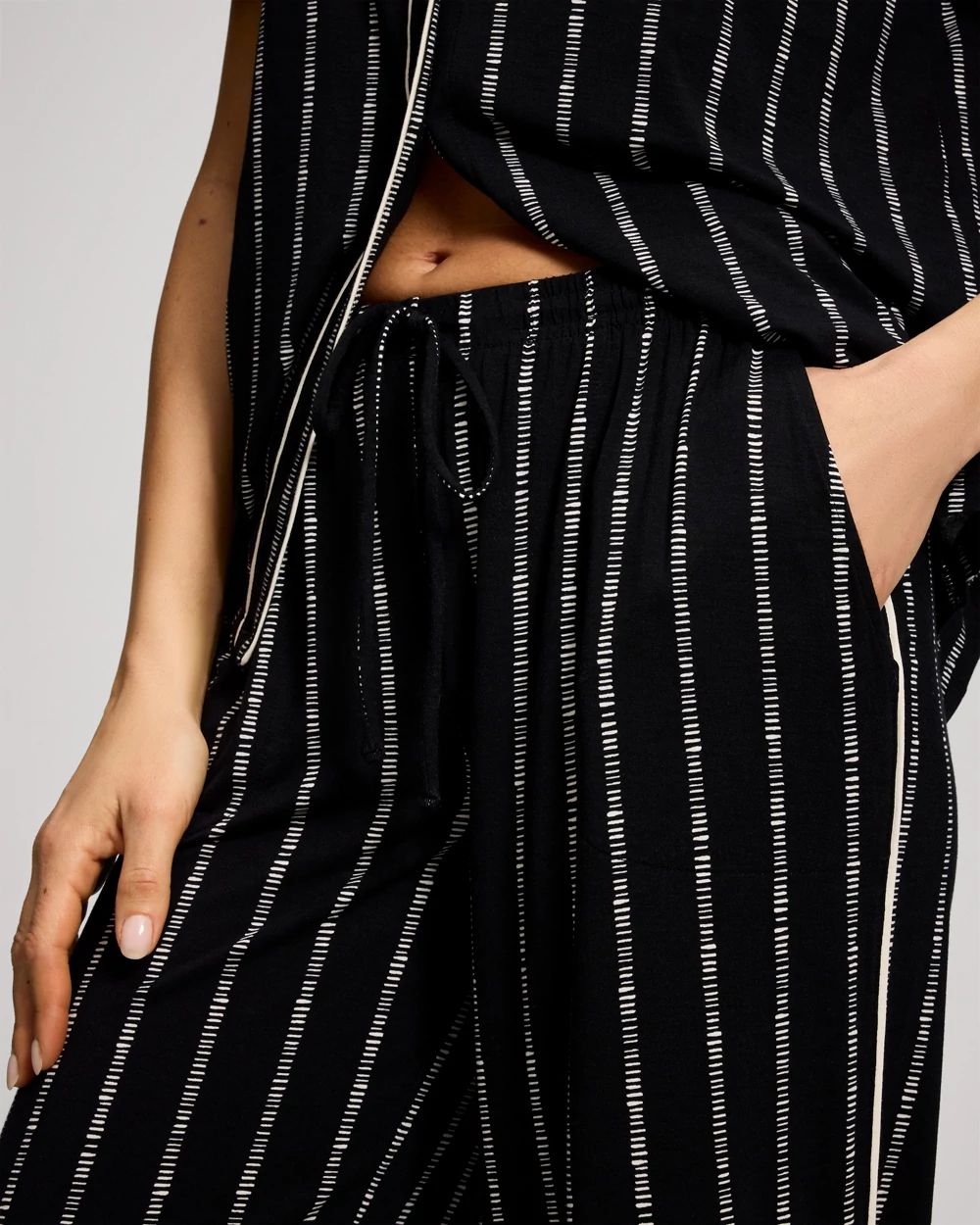 Cool Nights Piped Crop Pajama Pants