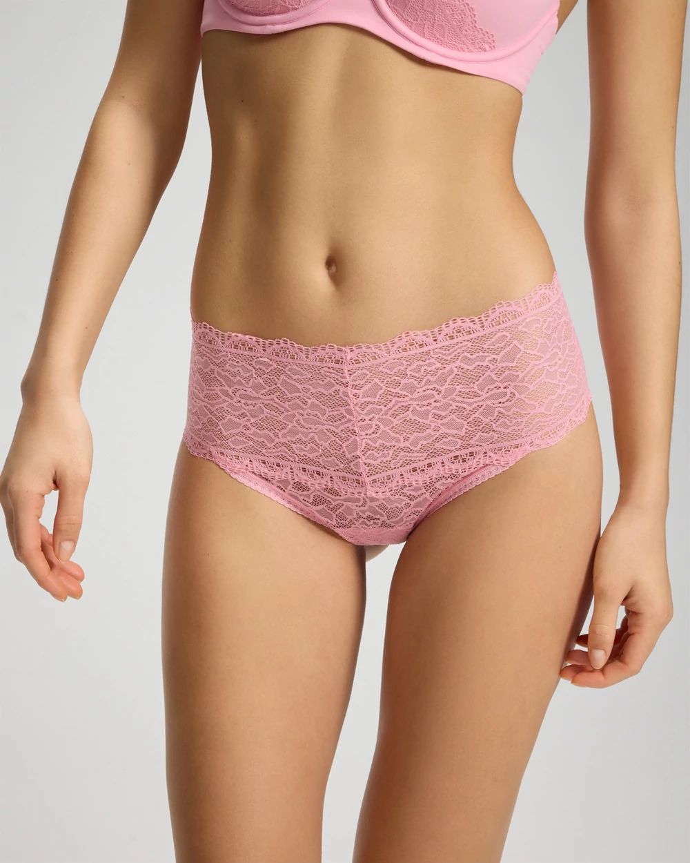 High-Waist Thong Panty with Enchanting Lace