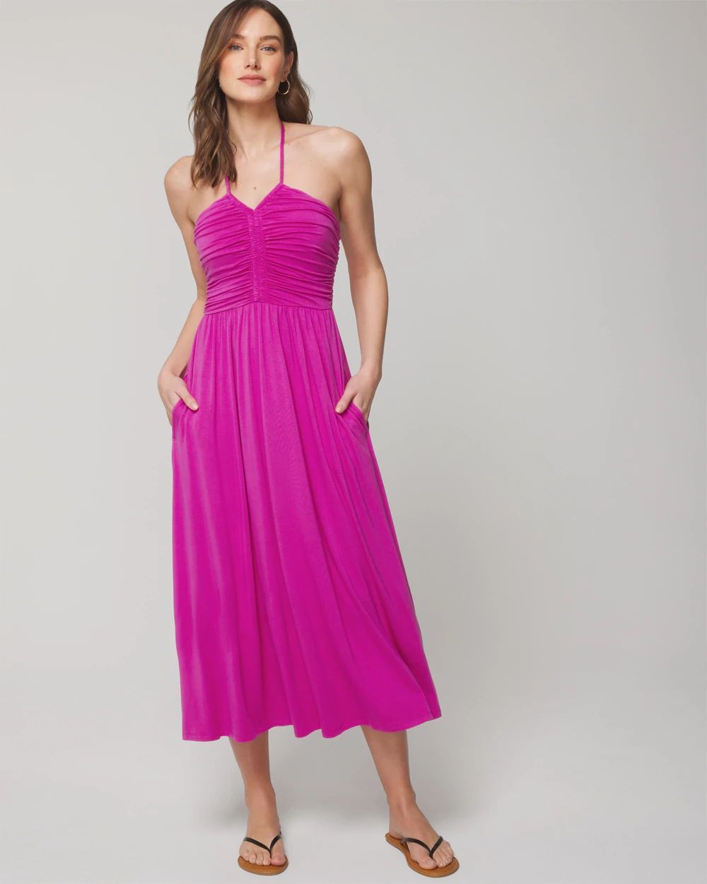 Halter Tie Midi Bra Dress