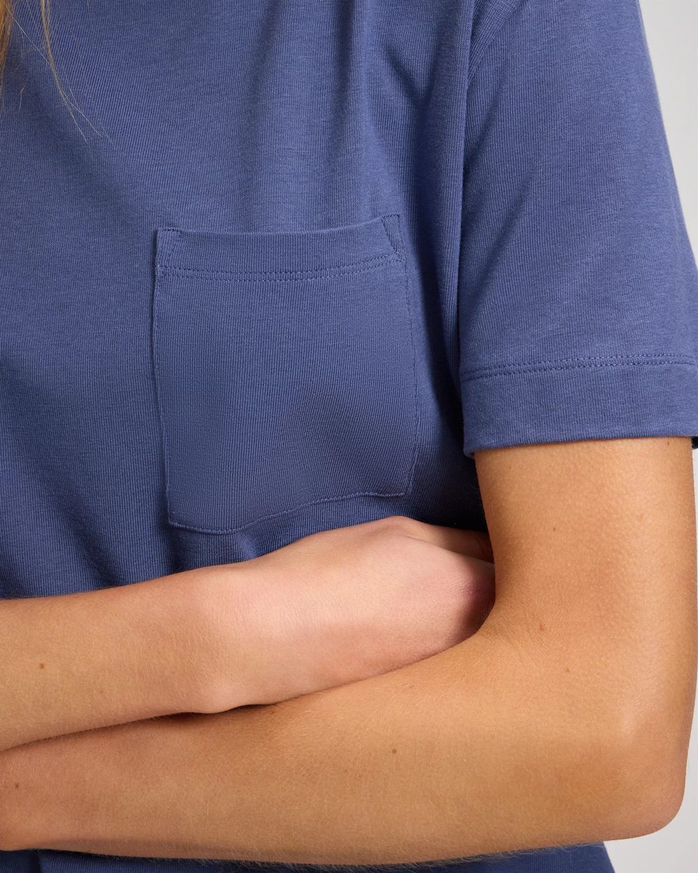 Most Loved Cotton Short-Sleeve Pocket Pajama Tee