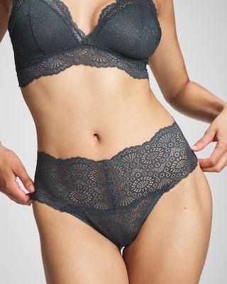 Crochet Lace High-Waist Thong Panty