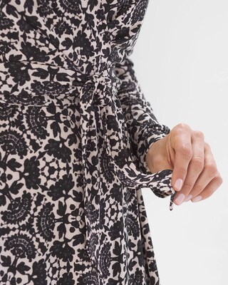 Lace Wrap Dress Black/Tan