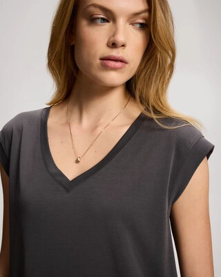 Sand Washed Relaxed Short Sleeve Top click to view larger image.