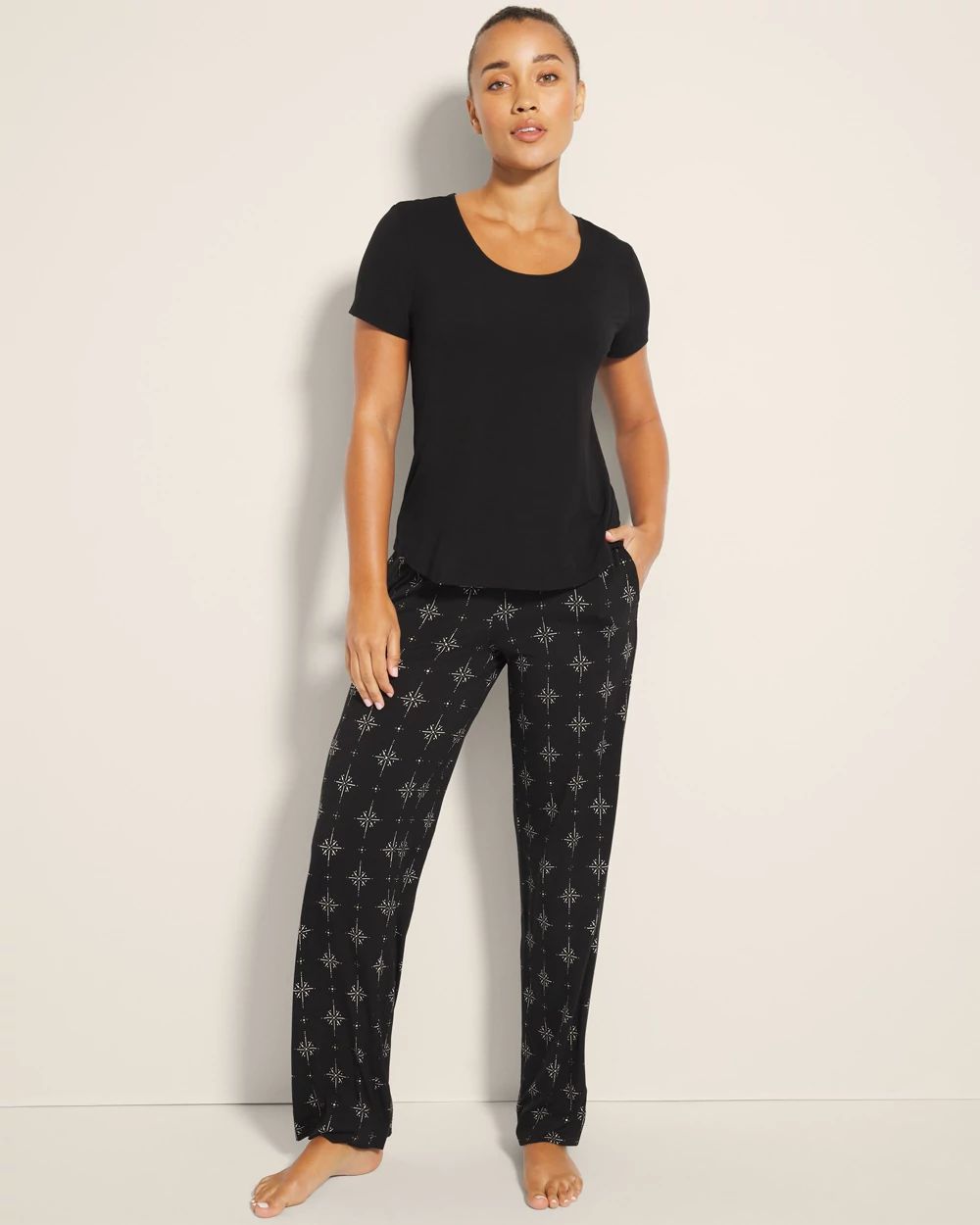 Cool Nights Packaged Short-Sleeve Pant Pajama Set