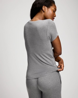 Lightweight Rib Knit Slim Fit Pajama Baby Tee click to view larger image.
