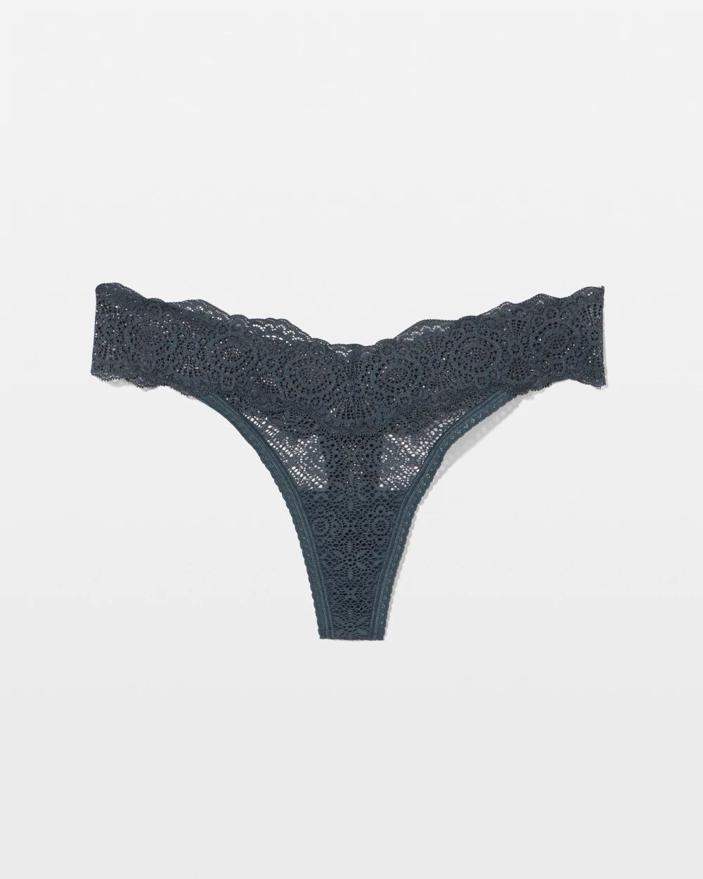 Embraceable Thong Panty with Crochet Lace click to view larger image.