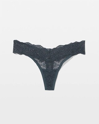 Embraceable Thong Panty with Crochet Lace click to view larger image.