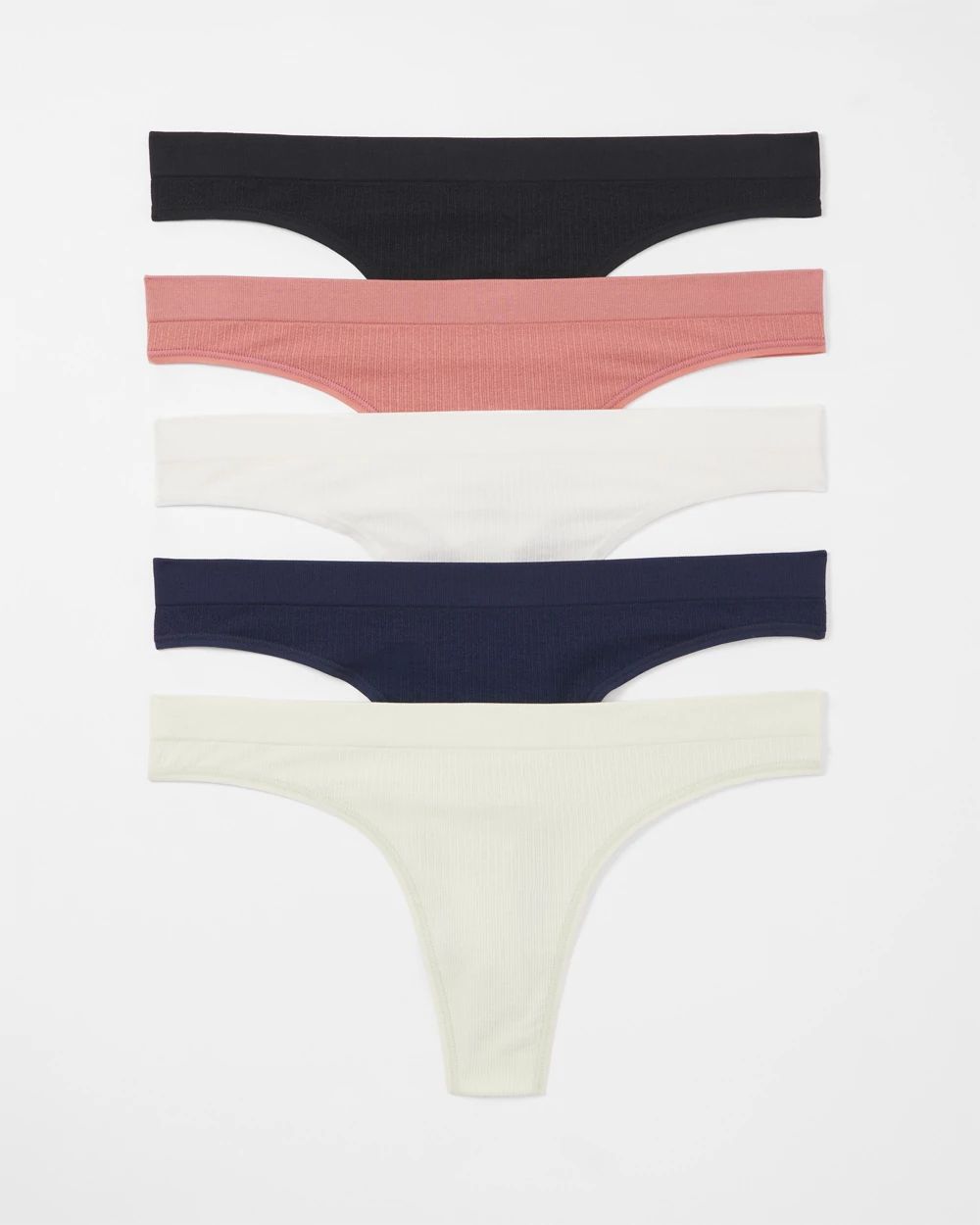 Rib Thong Panty 5 Pack