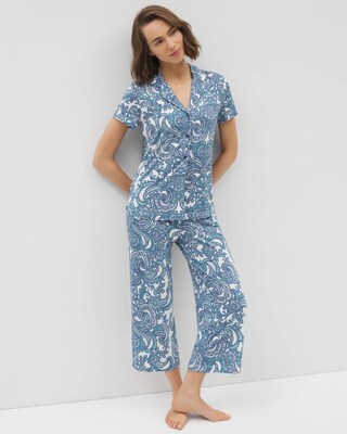Short Sleeve Notch Collar Pajama Top click to view larger image.