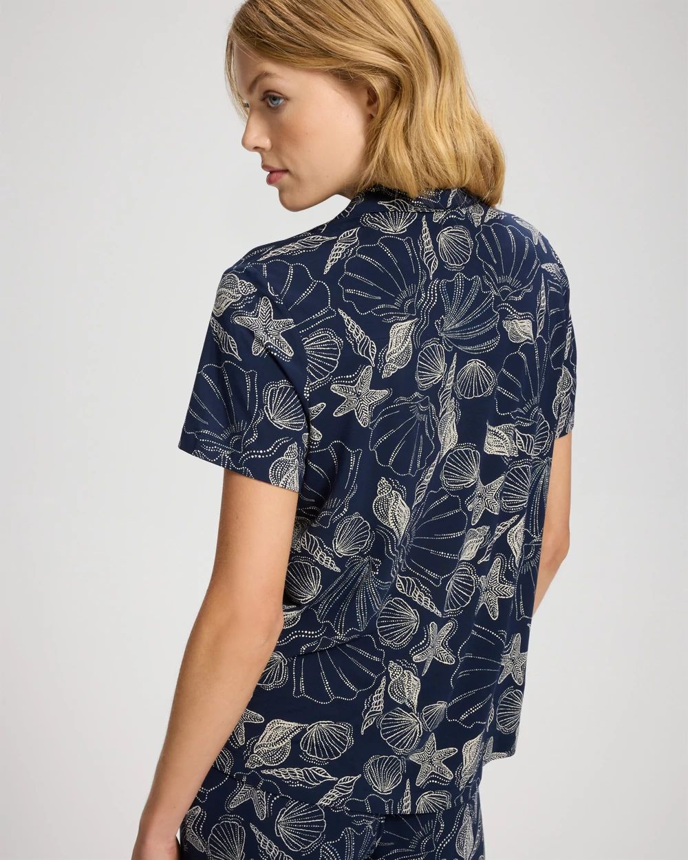 Cool Nights Short Sleeve Notch Collar Pajama Top