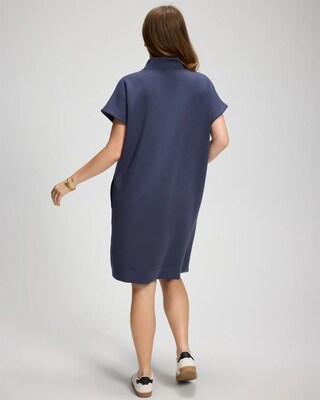 Modern Modal Quarter-Zip Short Sleeve Lounge Dress click to view larger image.