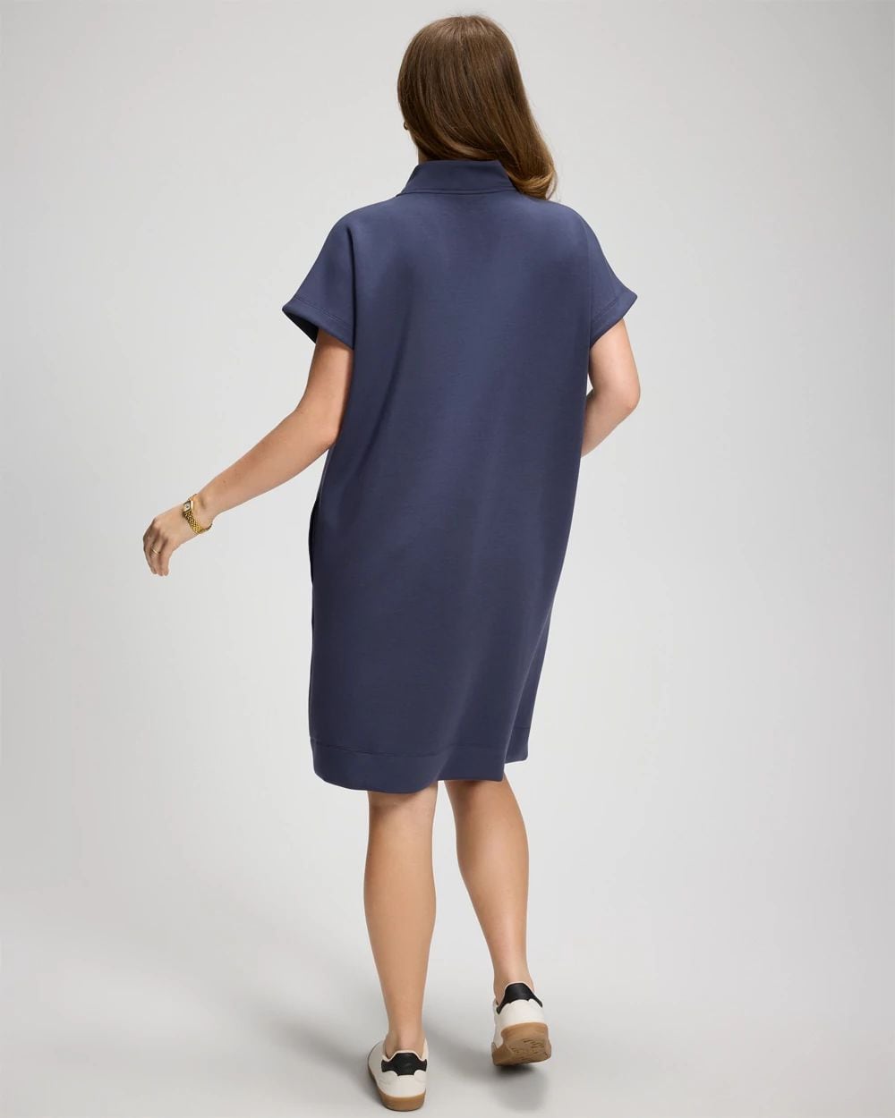 Modern Modal Quarter-Zip Short Sleeve Lounge Dress