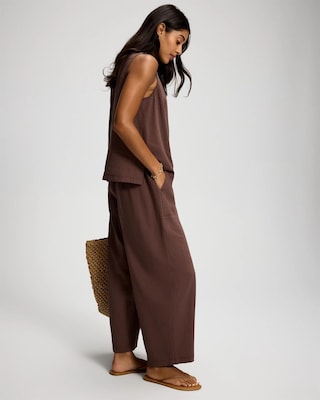 Textured Stripe Relaxed Barrel Pants click to view larger image.