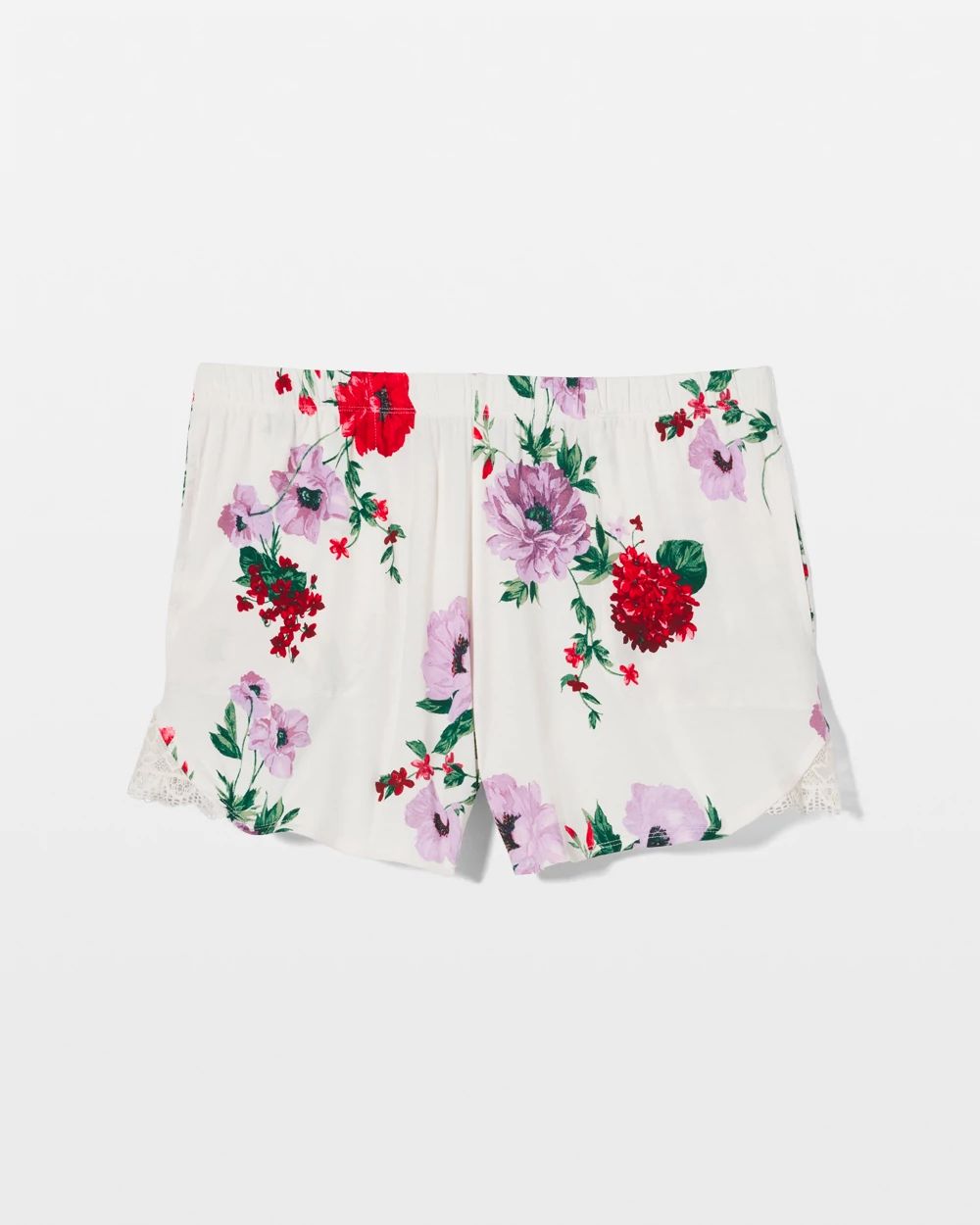 Cool Nights Lace-Trim Pajama Shorts