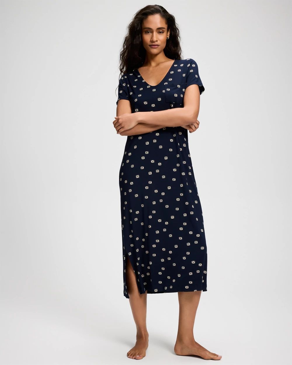 Cool Nights Short Sleeve Long Sleepshirt