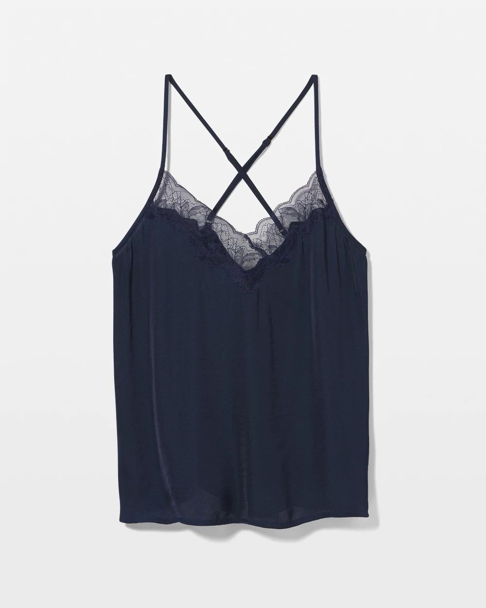 Crinkle Satin Lace Trim Pajama Cami