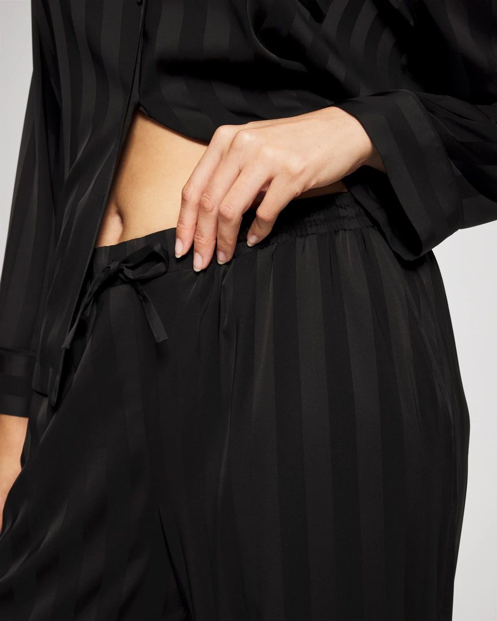 Satin Shadow Stripe Pajama Pant