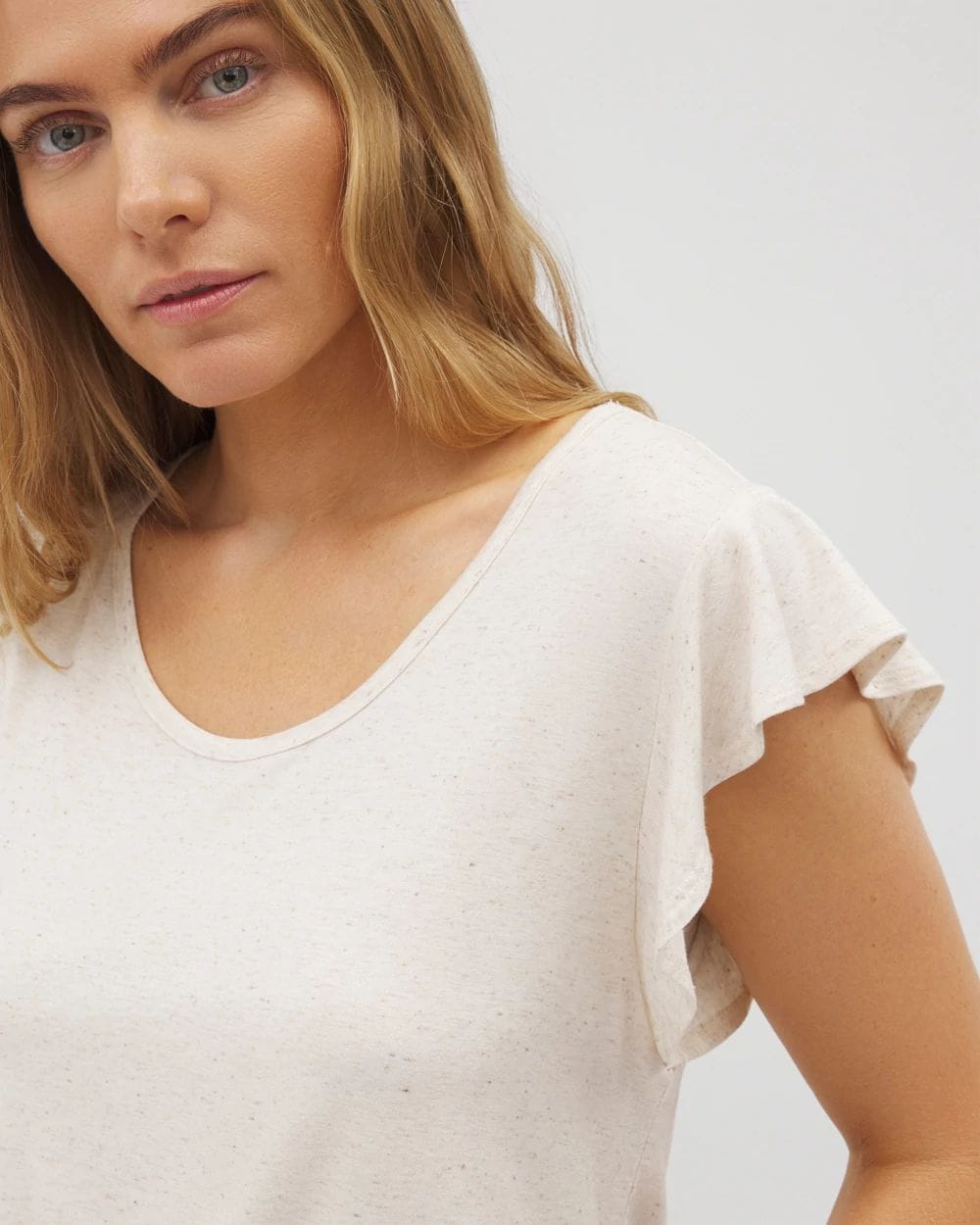 Slub Short Sleeve Ruffle Pajama Tee