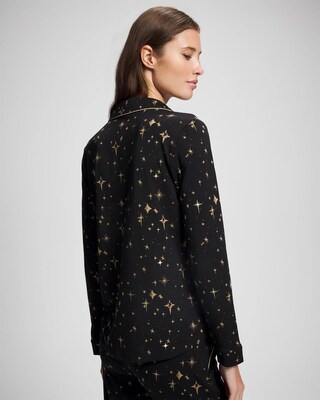 Long-Sleeve Notch Collar Pajama Top click to view larger image.