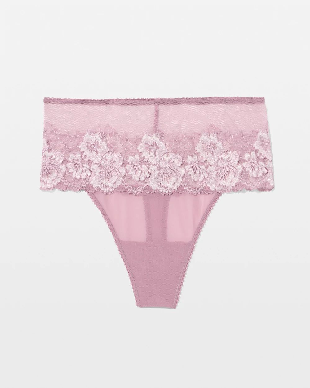 Romantic Lace High-Waist Thong Panty click to view larger image.
