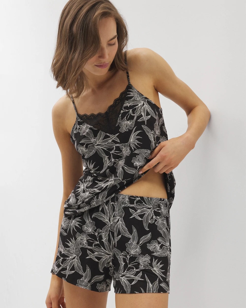 Lace-Trim Pajama Shorts
