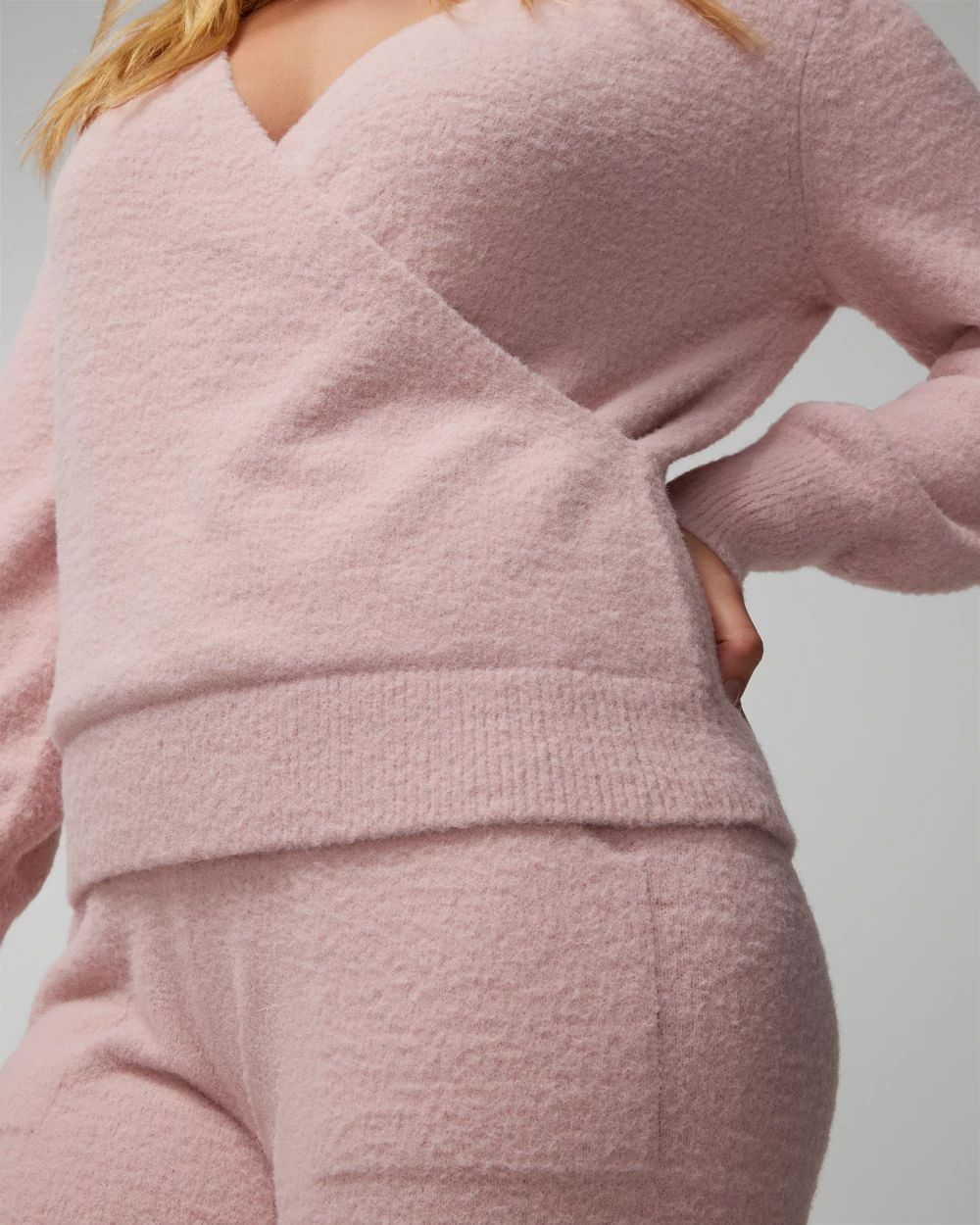 Cozy Surplice Long-Sleeve Pajama Top