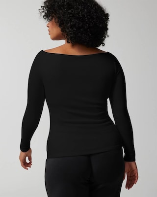 Long-Sleeve Scoop-Neck Bra Top click to view larger image.