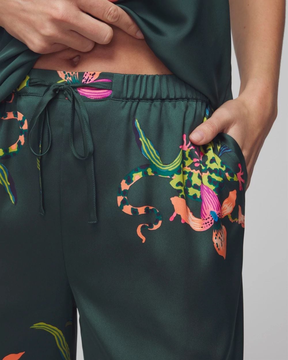 Satin Wide-Leg Pajama Pants