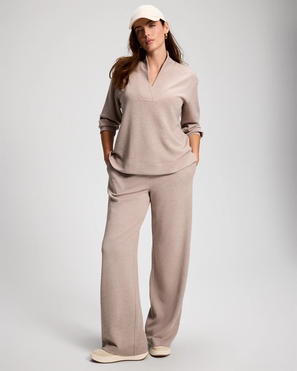Modern Modal Relaxed V-Neck Top click to view larger image.