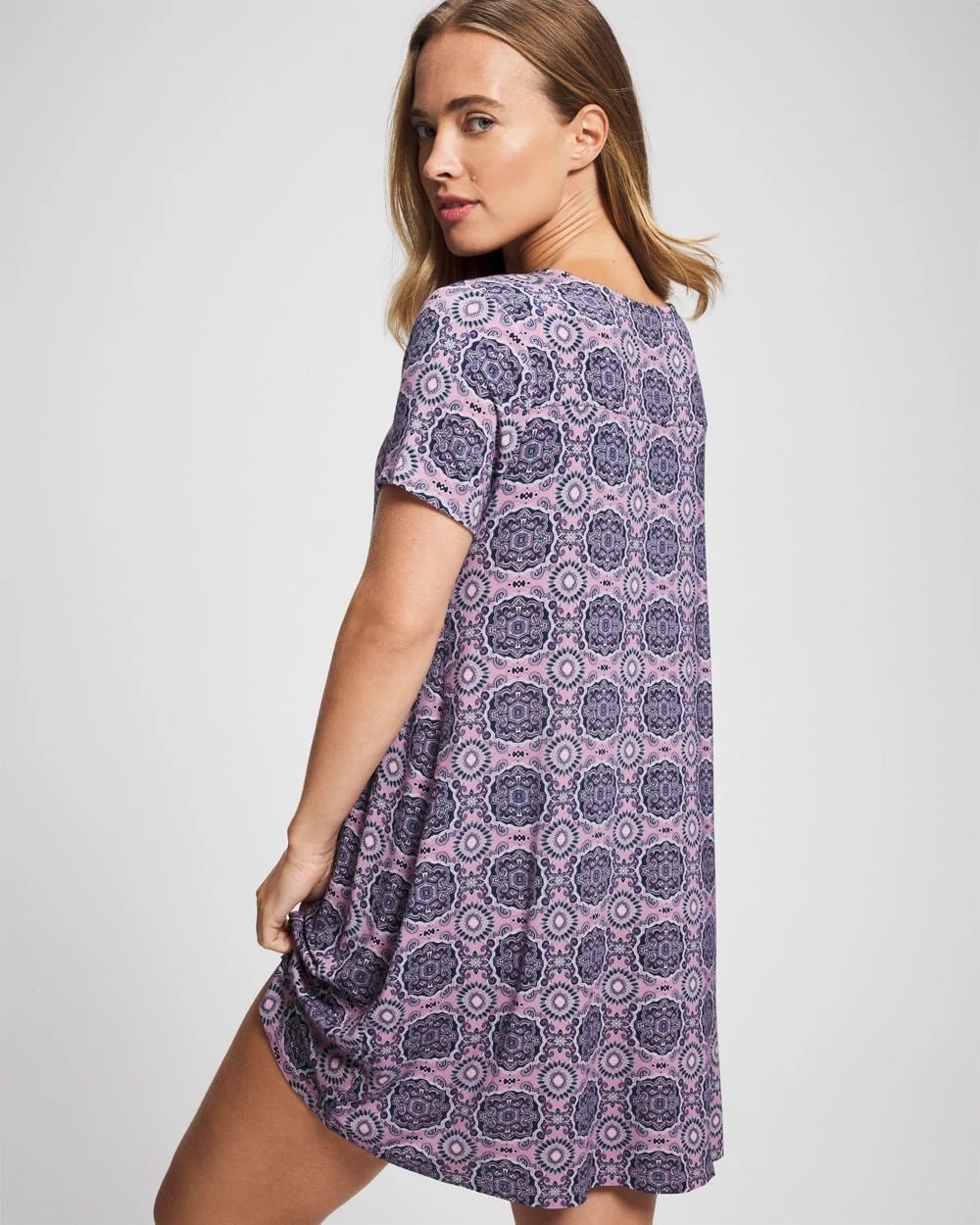 Short Sleeve Scoop Neck Sleepshirt click to view larger image.