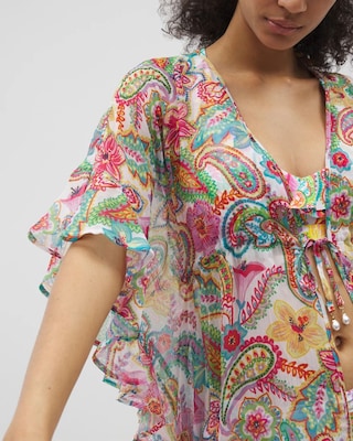 Bleu Rod Beattie All Set For Summer Chiffon Ruffle Caftan click to view larger image.