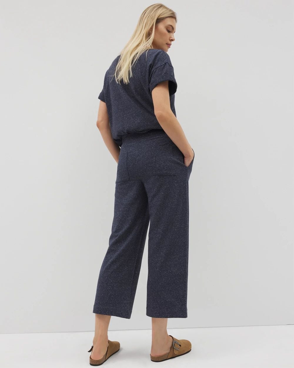 Essential Terry Wide Leg Crop Pant